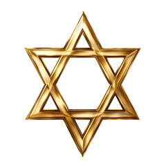 A golden Star of David with sharp, clean lines and a radiant appearance