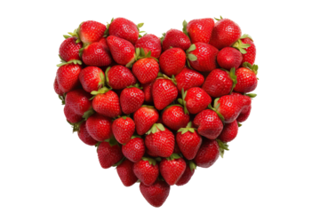 A strawberry shaped like a heart symbol
