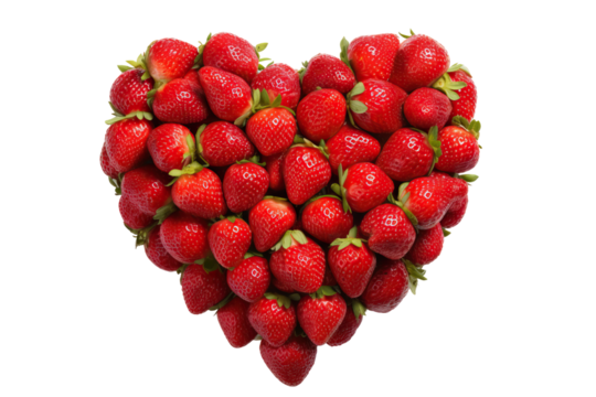 A strawberry shaped like a heart symbol