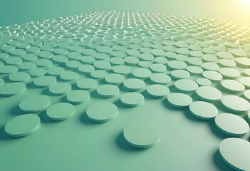 Fototapeta premium Abstract Green Cylinders Wave Pattern Background