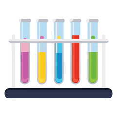 Colorful Chemistry Test Tubes Vector Illustration

