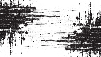 Artistic brushwork results in a striking visual composition of splashes. Vector black and white with grunge style, scratch and texture elements for design. 