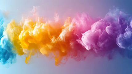 Fototapeta premium Colorful Smoke Clouds Blend Creating Abstract Background Design with Vibrant Hues