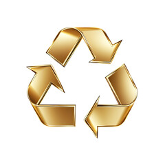 Illustration of a gold recycling symbol with arrows forming a loop