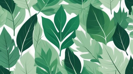 pattern of leaves in a flat style on a white background. Perfect for nature-inspired designs, textiles, wallpapers, packaging