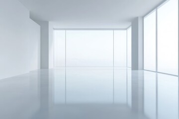 Obraz premium Minimalist Modern Interior with Light-Filled Space and Reflection