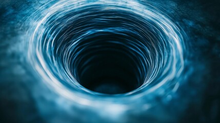 Glowing Light Trails Spiraling in Abstract Dark Background