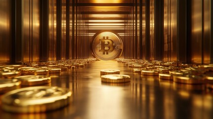 Golden Bitcoin Pathway to Financial Success Crypto Investment Wealth Luxury