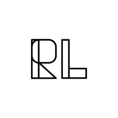 RL monogram logo design letter text name symbol monochrome logotype alphabet character simple logo