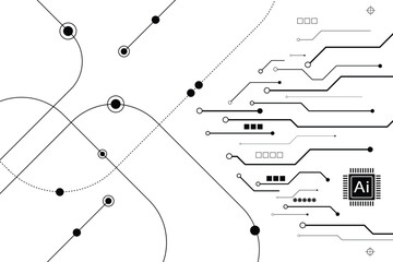 Abstract futuristic circuit board Illustration, Circuit board with "GENERATIVE AI ". Circuit board pattern for technology background. Vector illustration on white background.