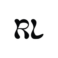 RL monogram logo design letter text name symbol monochrome logotype alphabet character simple logo