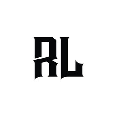 RL monogram logo design letter text name symbol monochrome logotype alphabet character simple logo