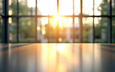 Golden Hour Reflection: A Tabletop View Through a Window