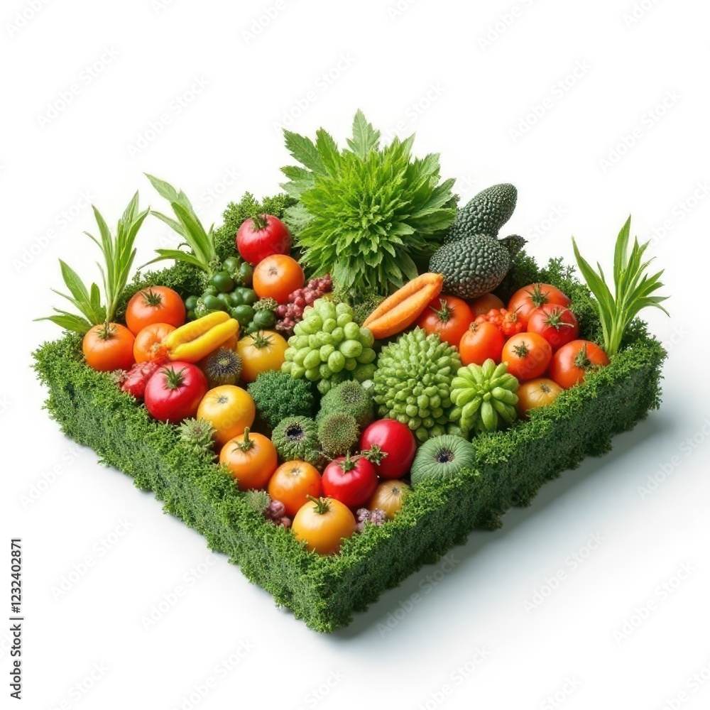 Poster blockchain-based food traceability system ensuring a secure supply chain isolated on white backgroun