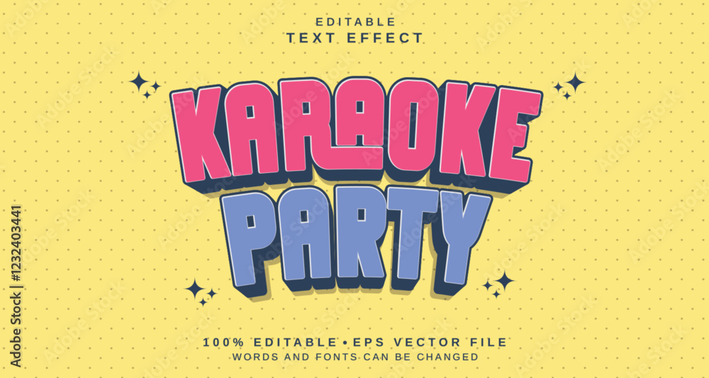 Poster editable text style effect - karaoke party text style theme.