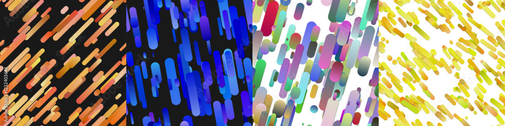 Poster seamless gradient stripe background set