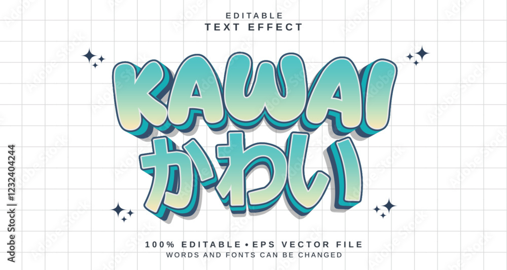 Poster editable text style effect - kawai text style theme.