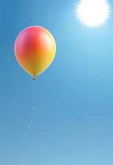 Obraz premium A single ombre balloon floats in a clear blue sky
