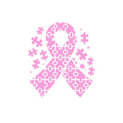 Autism Awareness Puzzle Ribbon Element Vector Illustration