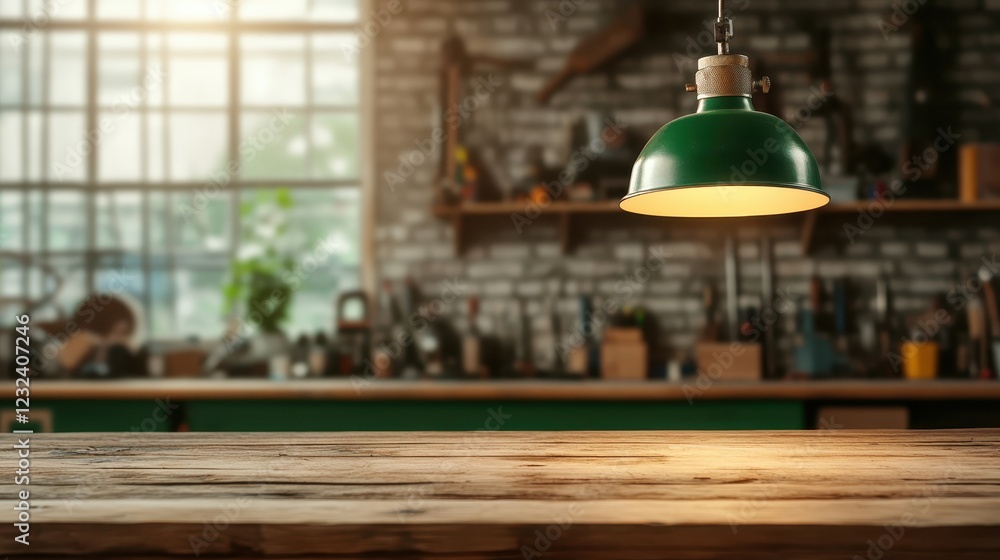 Poster this inviting workshop scene features warm lighting and an organized workspace, illustrating creativ