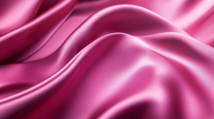 Fototapeta premium Elegant Pink Silk Fabric Draped Soft Texture Background wave rose fold flow shiny vogue style curve 