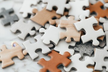 Obraz premium An abstract illustration of a puzzle with interconnected pieces, highlighting the importance of each piece for the whole