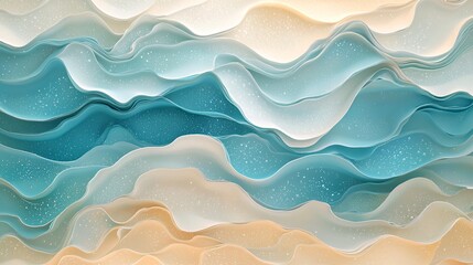 Abstract ocean waves, sandy beach background, summer design