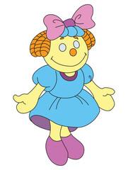 Cute doll isolated on white background