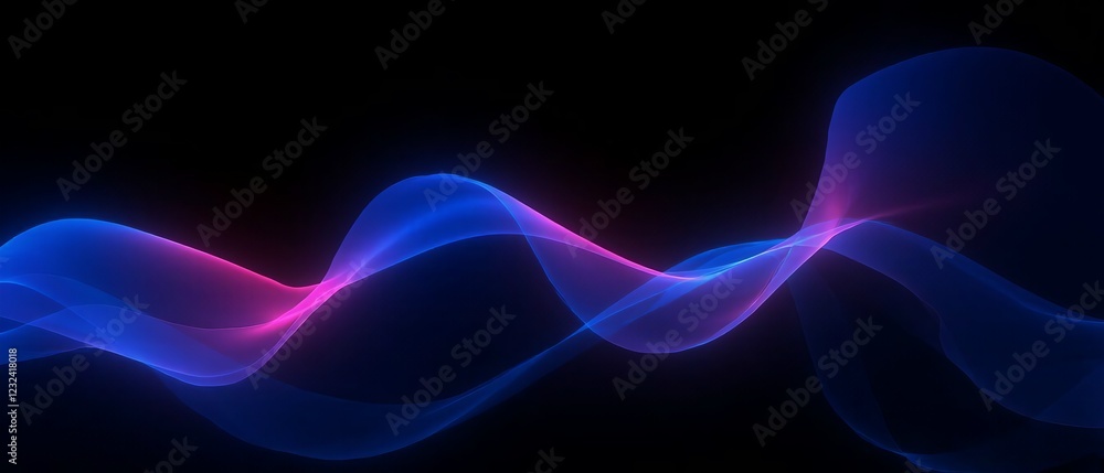 Aufkleber glowing abstract background with flowing lines and energy waves