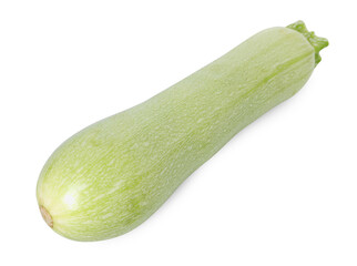 One fresh ripe zucchini isolated on white