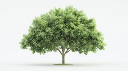 Obraz premium Lush green tree, isolated on white, nature background, website design