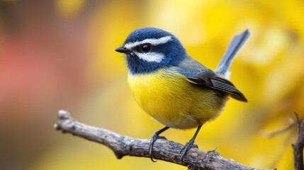 Obraz premium A juvenile bird perched on a branch in the wild.