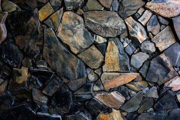 Black stone wall texture background, high resolution