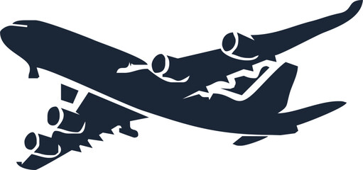 Airplane aviation icon in flat. vector for apps or websites Flight transport symbol Travel Abstract neon airplane forces animation flying plane arrivals isolated on transparent background