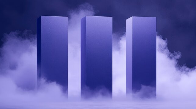 Neon Paths Weaving Through a Fantasy Landscape of Mist and Light