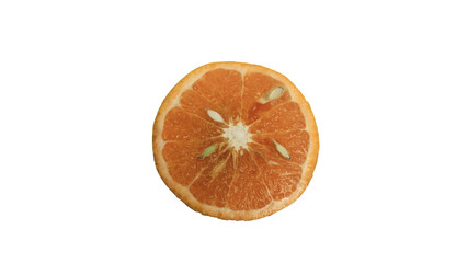 Ripe orange slices isolated on transparent background