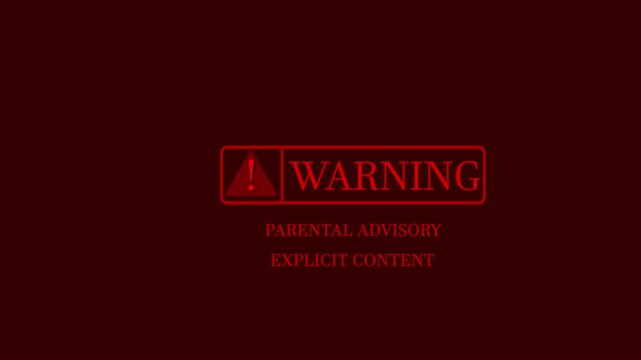 parental advisory explicit content warning text on Television