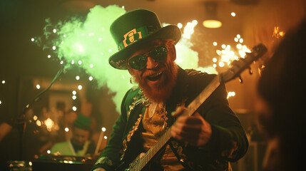 Celebrate St. Patrick's Day with lively music and vibrant festivities in a local pub filled with joy and excitement