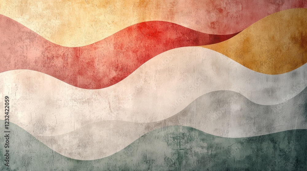 Poster soft, flowing hues blend beautifully, mimicking gentle waves and creating a modern abstract pattern 