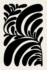 Modern earth seaweed abstract minimalist hand painted illustration for wall art decoration, cover, postcard or brochure design. © AdoraARTs