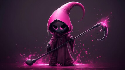 pink female grim reaper