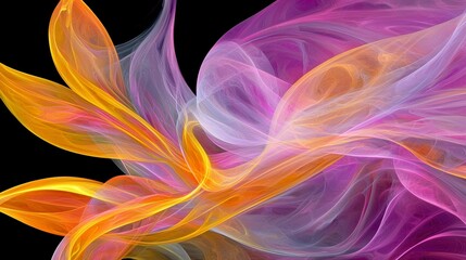 Obraz premium Vibrant Overlapping Neon Waves Creating Dynamic Visual Flow