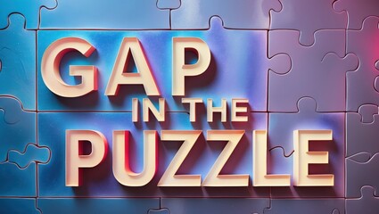 Gap in the Puzzle Concept with Colorful Background and Texture