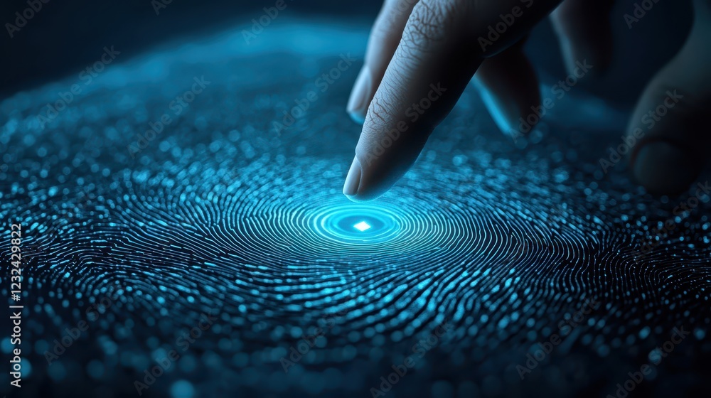 Aufkleber intricate fingerprint patterns, a closeup examination of unique biometric markers for security and i