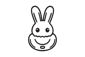 Best Chocolate Bunny Treat funny smile vector, line art , illustration