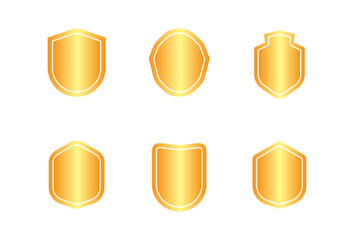 Vector set (2 of 4) retro badges with shiny gold gradients 
