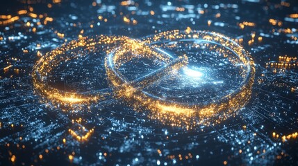Smooth Glowing Trails in Infinity Design with Low Resolution Effect