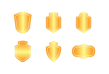 Vector set (1 of 4) retro badges with shiny gold gradients 
