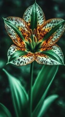 Tropical Jungle Flower with Glowing Petals - 4K Ultra HD Botanical Wallpaper