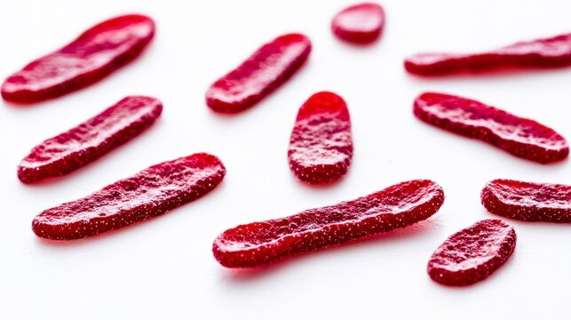Close-up View of Bartonella Henselae Bacteria in Red Background